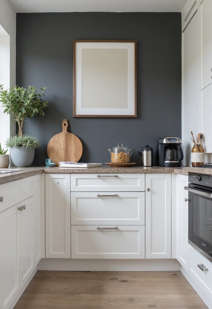 12 Grey Kitchen Ideas for Soft Modern Neutral Charm 10. Grey Accent Walls for Depth and Dimension 2