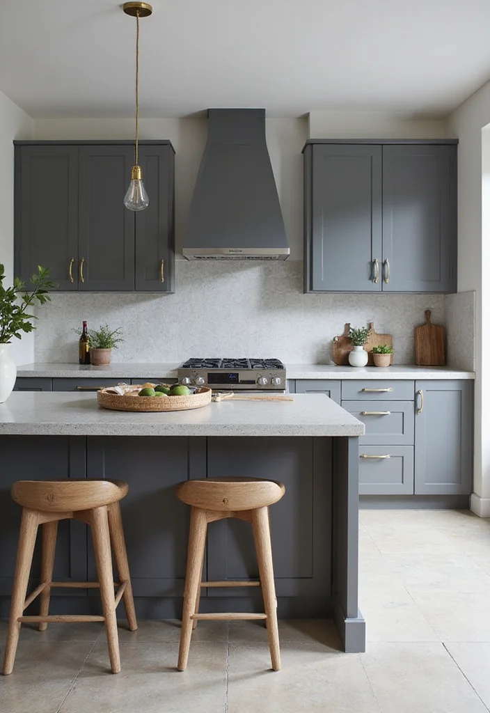 12 Grey Kitchen Ideas for Soft Modern Neutral Charm 12. Grey Kitchen Islands for Functional Beauty