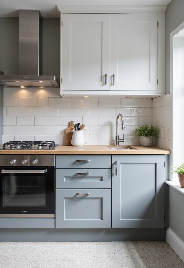 12 Grey Kitchen Ideas for Soft Modern Neutral Charm 8. Playful Grey and White Contrast 2
