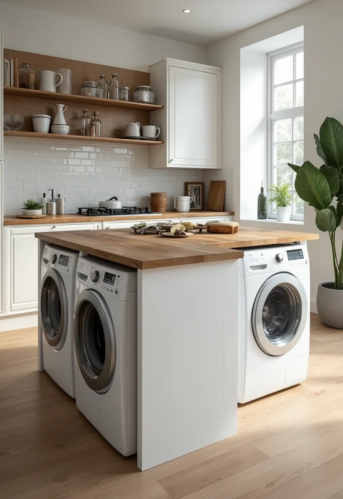 12 Laundry in Kitchen Ideas for Streamlined Everyday Function 111 12 Laundry in Kitchen Ideas for Streamlined Everyday Function - 11. Versatile Multi-Purpose Islands