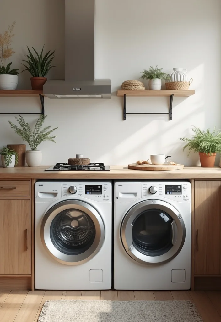 12 Laundry in Kitchen Ideas for Streamlined Everyday Function 45 12 Laundry in Kitchen Ideas for Streamlined Everyday Function - 5. Stylish Countertop for Folding