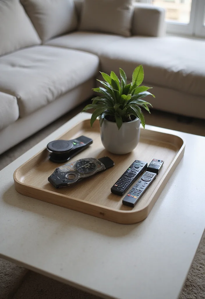 12 Living Room Tray Decor Ideas for Simple Stylish Accents 45 12 Living Room Tray Decor Ideas for Simple Stylish Accents - 5. Functional Minimalism