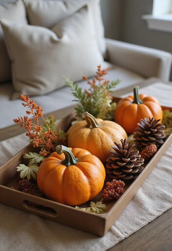 12 Living Room Tray Decor Ideas for Simple Stylish Accents 56 12 Living Room Tray Decor Ideas for Simple Stylish Accents - 6. Seasonal Switch-Up