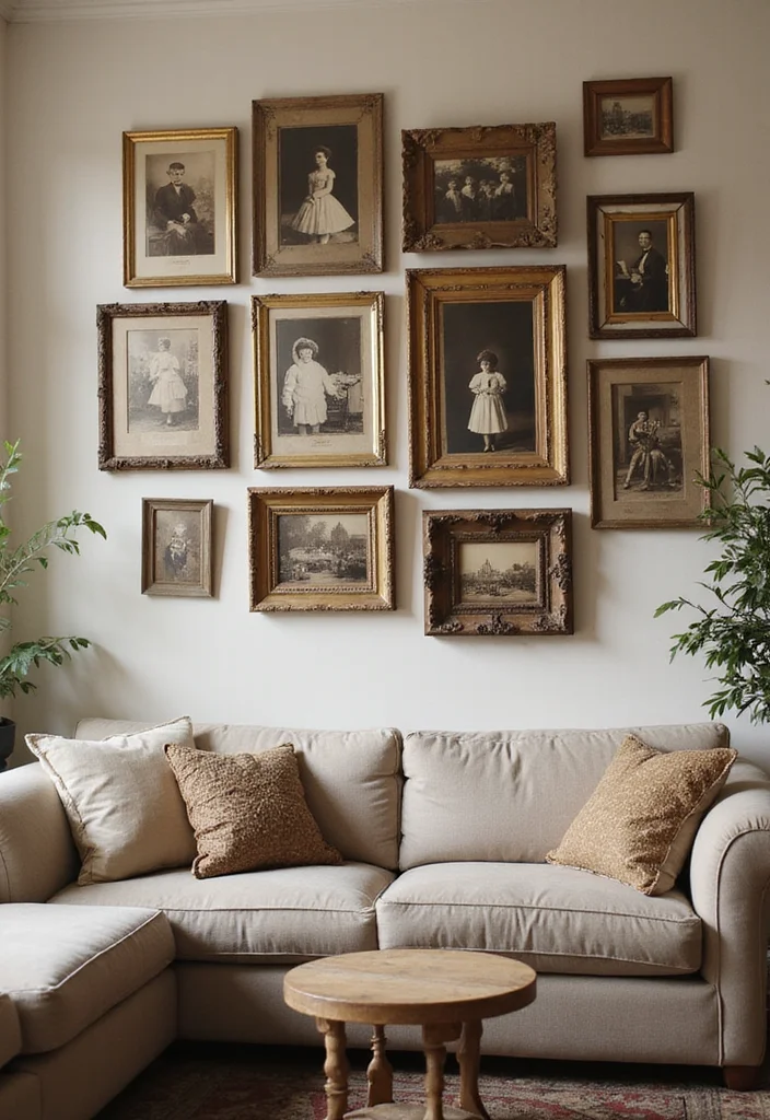 12 Picture Wall Ideas Living Room for Meaningful Visual Impact 100 12 Picture Wall Ideas Living Room for Meaningful Visual Impact 10. Vintage Charm 2