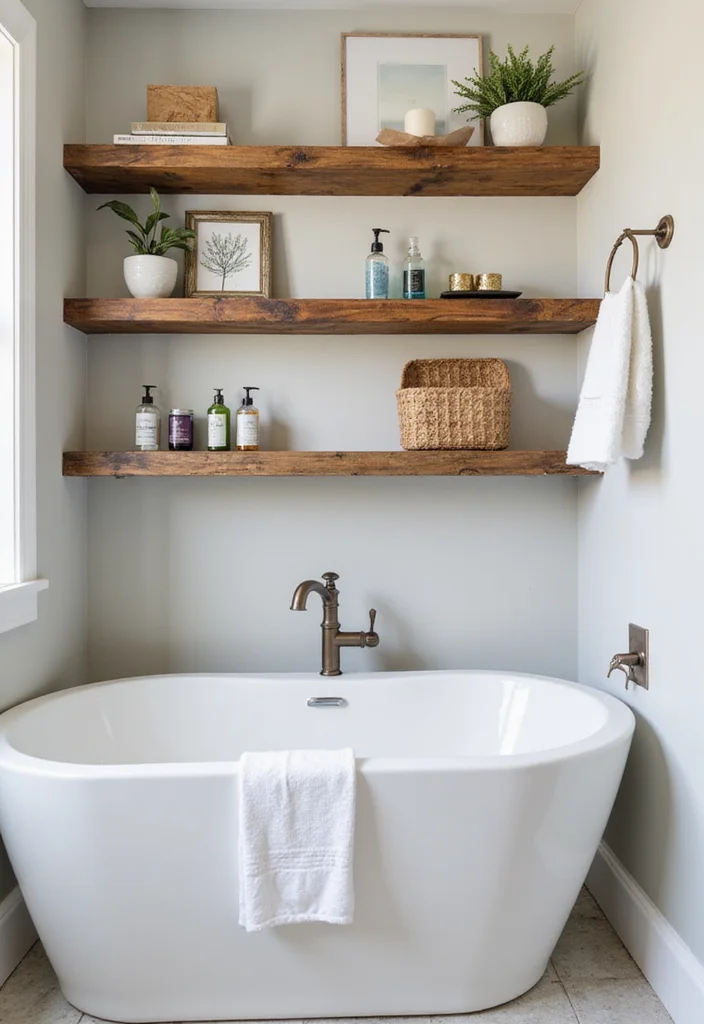 12 Small Bathroom Walk In Shower Ideas for Open Airy Layouts 5. Open Shelving Solutions 2
