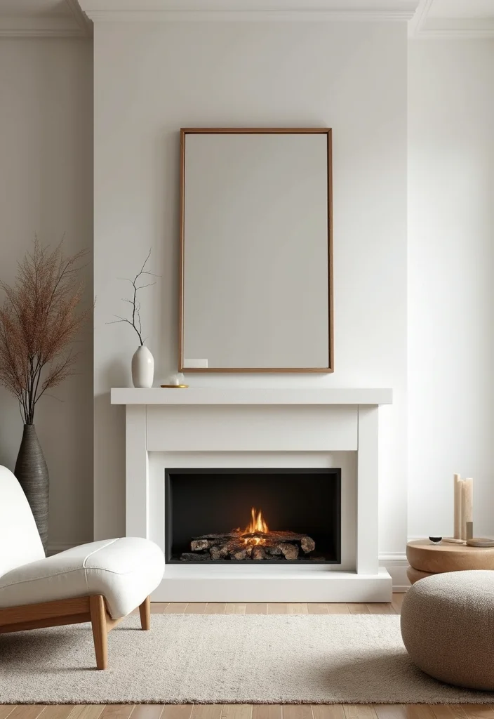 12 Small Living Room Ideas With Fireplace for Warm Cozy Layouts 34 12 Small Living Room Ideas With Fireplace for Warm Cozy Layouts - 4. Minimalist Elegance