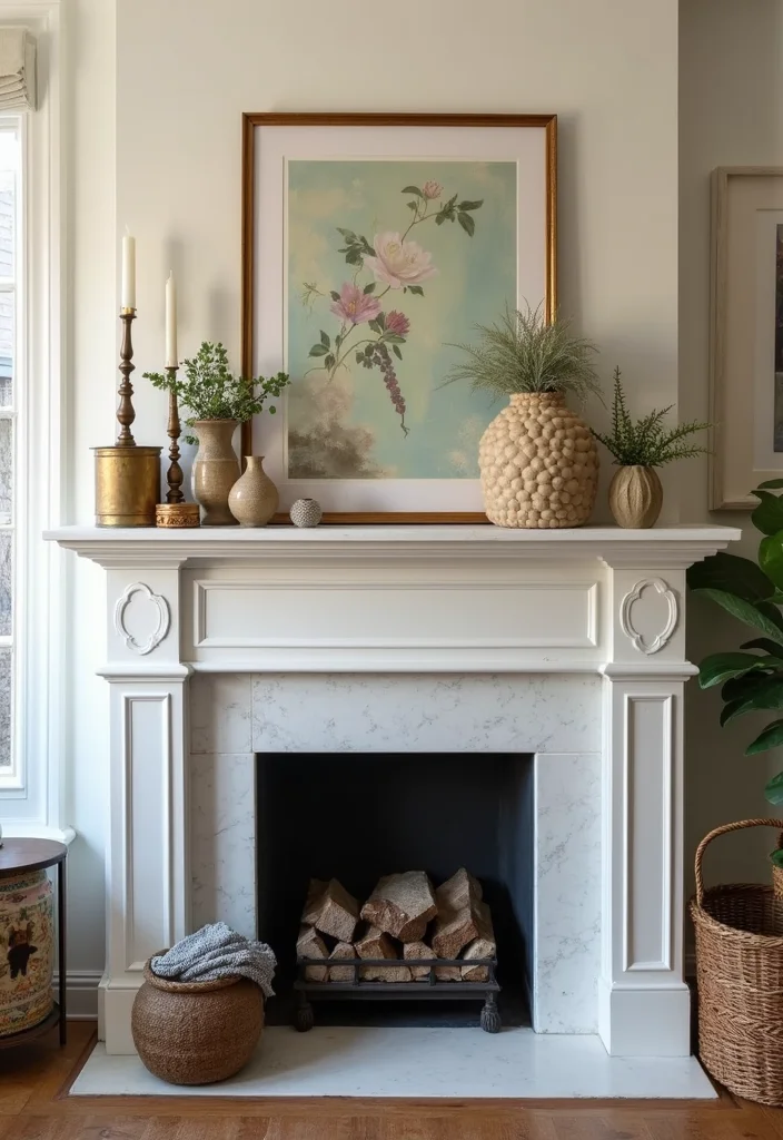 12 Small Living Room Ideas With Fireplace for Warm Cozy Layouts 78 12 Small Living Room Ideas With Fireplace for Warm Cozy Layouts - 8. Artistic Displays