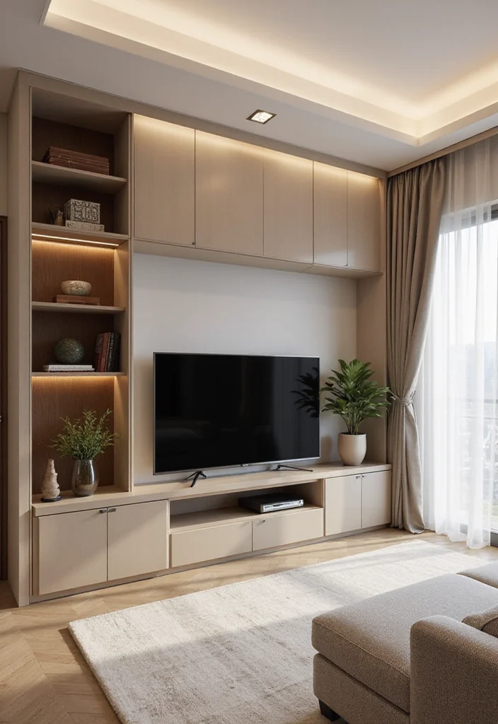 12 Small Living Room Ideas With TV for Smart Practical Layouts 34 12 Small Living Room Ideas With TV for Smart Practical Layouts - 4. Built-In Entertainment Center