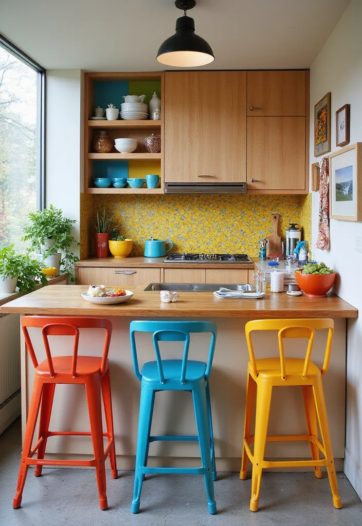 12 Small Studio Kitchen Ideas for Compact Practical Living 23 12 Small Studio Kitchen Ideas for Compact Practical Living 3. Striking Style with Color Pops 2