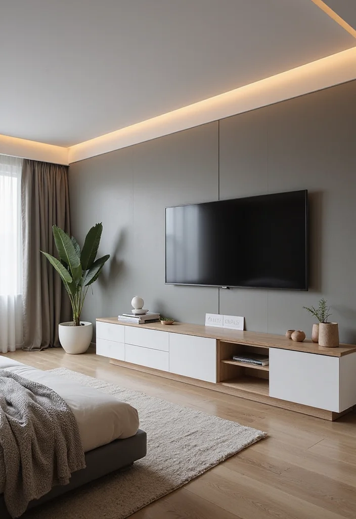 12 TV in Bedroom Ideas for Comfortable Viewing and Layout 78 12 TV in Bedroom Ideas for Comfortable Viewing and Layout - 8. Smart TV for Multi-Functional Use