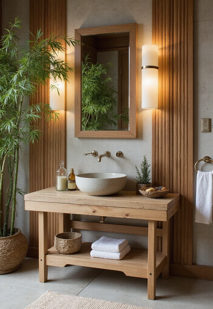 12 Vanity Ideas for Better Storage and Clean Style 10. Incorporate Natural Materials 2