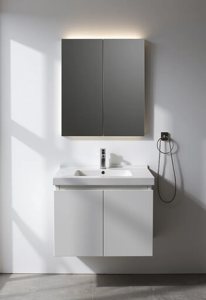 12 Vanity Ideas for Better Storage and Clean Style 6. Mirrored Cabinets for Extra Space 2