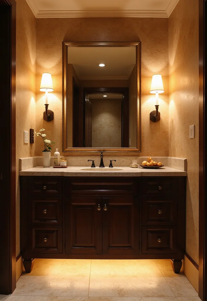 12 Vanity Ideas for Better Storage and Clean Style 8. Smart Use of Lighting 2