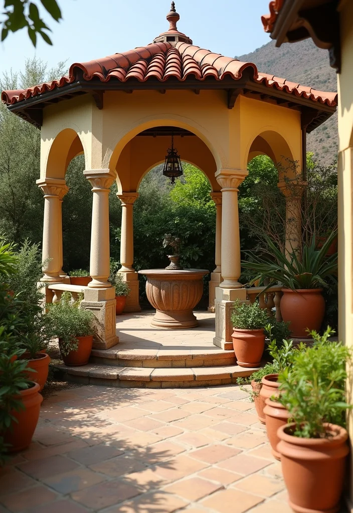 14 Backyard Gazebo Ideas for Relaxed Outdoor Gathering Spaces 45 14 Backyard Gazebo Ideas for Relaxed Outdoor Gathering Spaces - 5. Mediterranean Escape