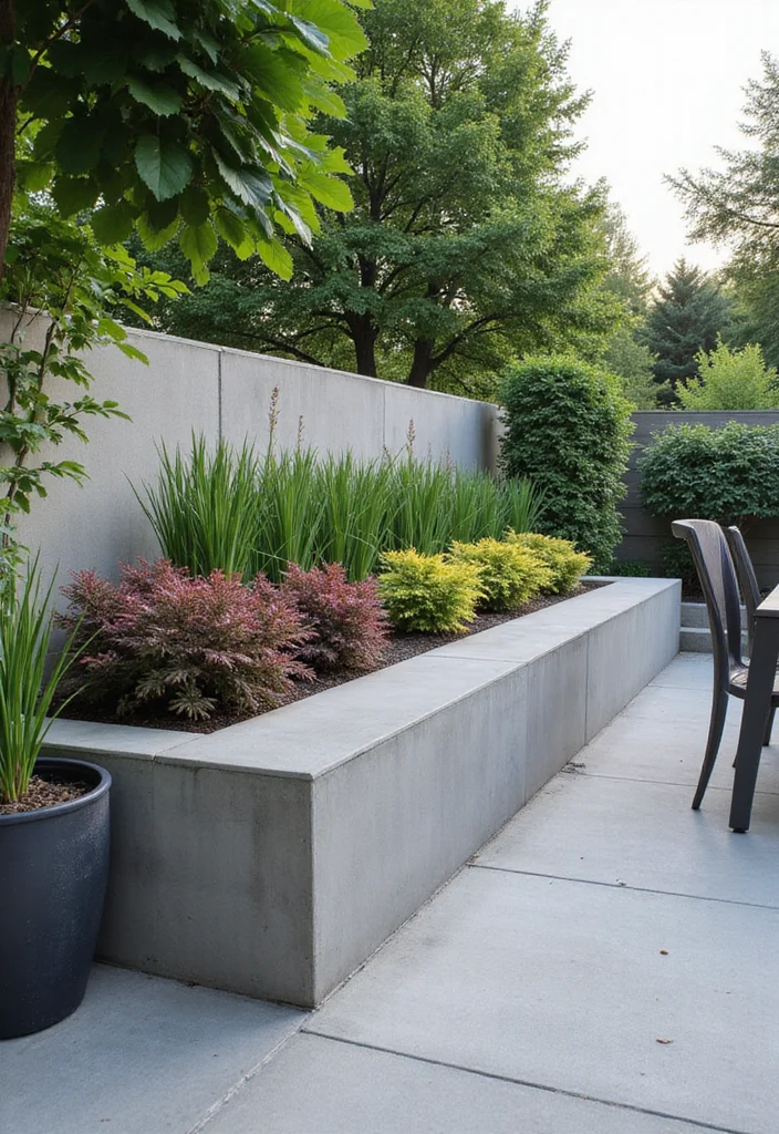 14 Backyard Retaining Wall Ideas for Structure, Style, and Function 12 14 Backyard Retaining Wall Ideas for Structure, Style, and Function - 2. Modern Concrete Wall