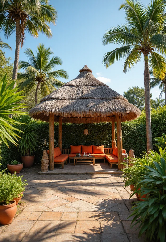 14 Backyard Shade Ideas for Comfort, Protection, and Style 100 14 Backyard Shade Ideas for Comfort, Protection, and Style - 10. Palapa Tiki Huts for Fun