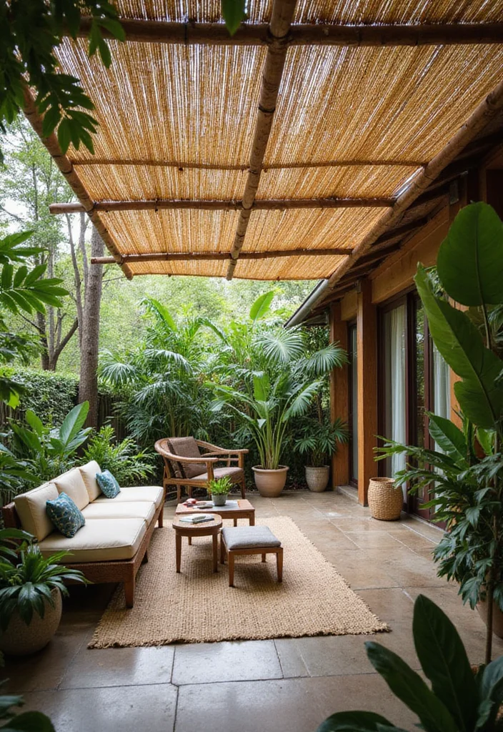 14 Backyard Shade Ideas for Comfort, Protection, and Style 45 14 Backyard Shade Ideas for Comfort, Protection, and Style - 5. Bamboo Shades for Tropical Vibes