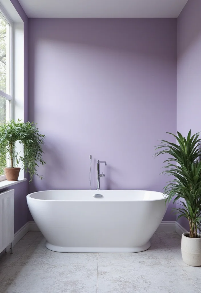 14 Bathroom Color Ideas for Fresh Bright Stylish Palettes 23 14 Bathroom Color Ideas for Fresh Bright Stylish Palettes 3. Soft Lavender