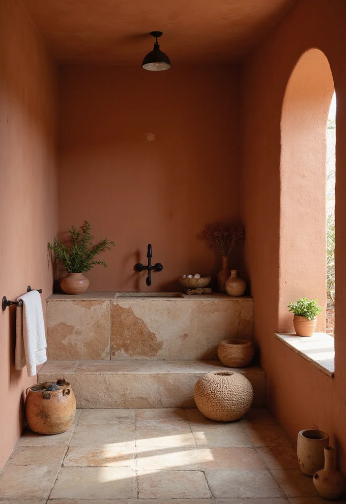 14 Bathroom Color Ideas for Fresh Bright Stylish Palettes 34 14 Bathroom Color Ideas for Fresh Bright Stylish Palettes 4. Earthy Terracotta