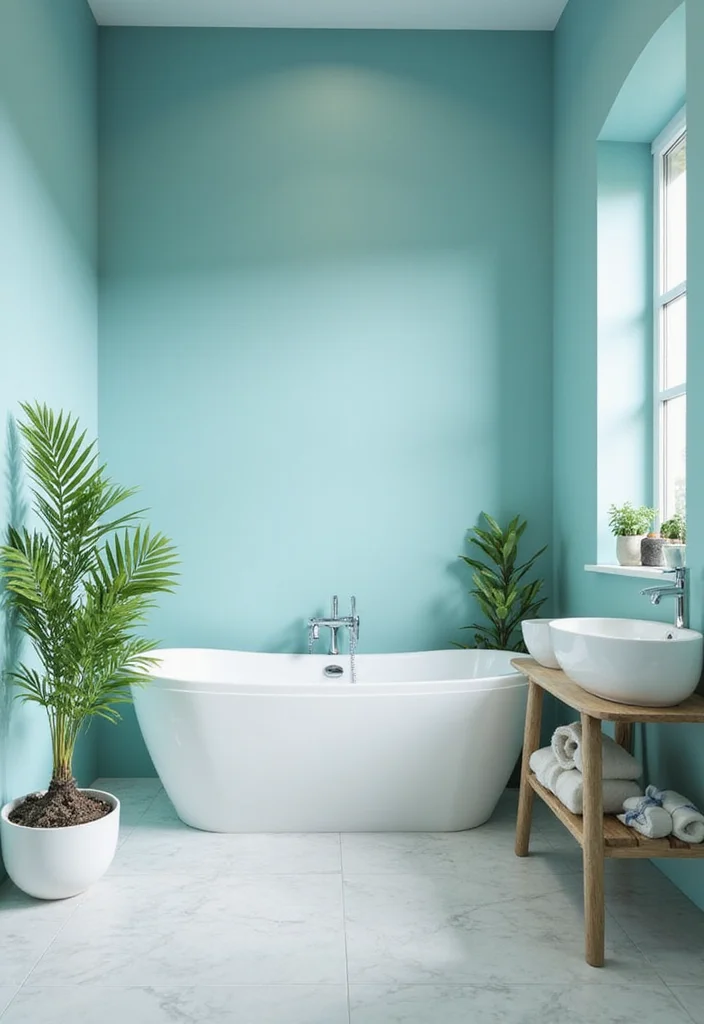 14 Bathroom Color Ideas for Fresh Bright Stylish Palettes 45 14 Bathroom Color Ideas for Fresh Bright Stylish Palettes 5. Aqua Blue
