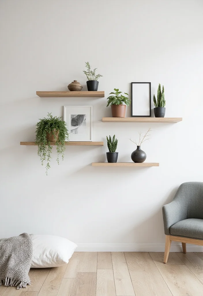 14 Bedroom Furniture Ideas for Practical Stylish Arrangements - 6. Minimalist Floating Shelves