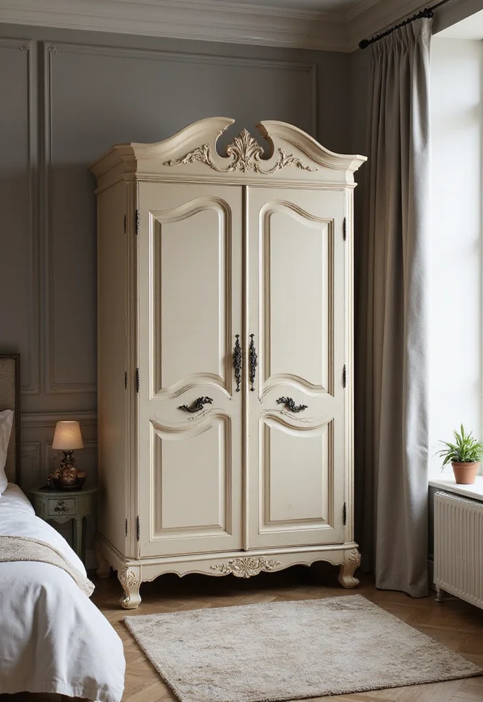 14 Bedroom Wardrobe Ideas for Better Storage and Clean Lines 100 14 Bedroom Wardrobe Ideas for Better Storage and Clean Lines - 10. Vintage Wardrobe Charm