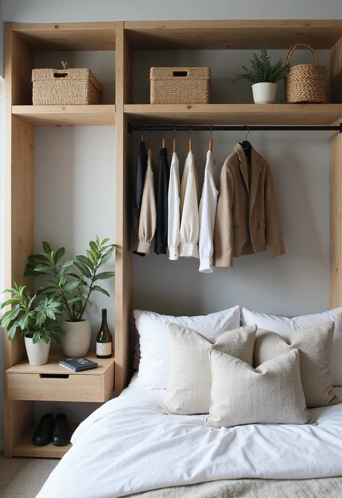 14 Bedroom Wardrobe Ideas for Better Storage and Clean Lines 23 14 Bedroom Wardrobe Ideas for Better Storage and Clean Lines - 3. Open Shelving Solutions