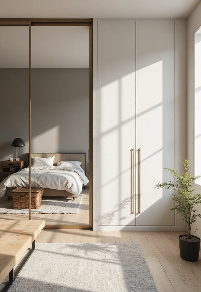 14 Bedroom Wardrobe Ideas for Better Storage and Clean Lines 34 14 Bedroom Wardrobe Ideas for Better Storage and Clean Lines - 4. Wardrobe Doors with Mirrors