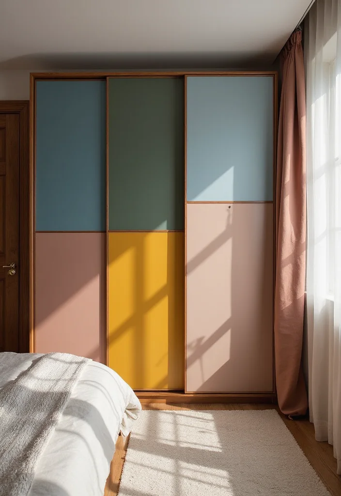 14 Bedroom Wardrobe Ideas for Better Storage and Clean Lines 89 14 Bedroom Wardrobe Ideas for Better Storage and Clean Lines - 9. Color-Blocked Wardrobes