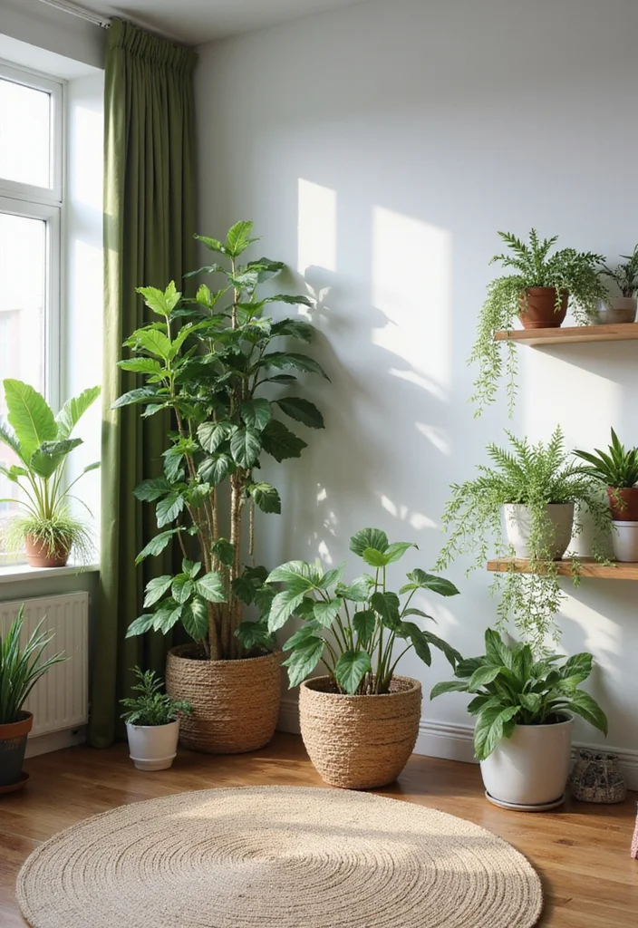 14 Big Living Room Ideas for Layouts With Openness and Comfort 78 14 Big Living Room Ideas for Layouts With Openness and Comfort - 8. Greenery for Freshness