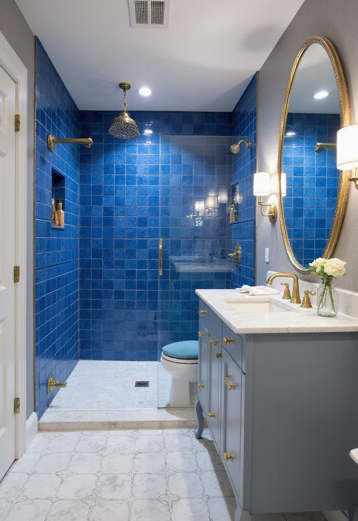 14 Blue Bathroom Ideas for Calm Fresh Modern Appeal 89 14 Blue Bathroom Ideas for Calm Fresh Modern Appeal - 9. Elegant Cobalt Accents