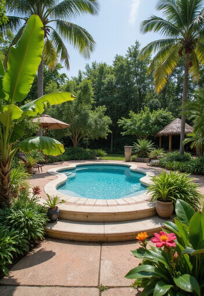14 Built In Hot Tub Ideas Backyard for Sleek Modern Relaxation 23 14 Built In Hot Tub Ideas Backyard for Sleek Modern Relaxation - 3. Tropical Paradise