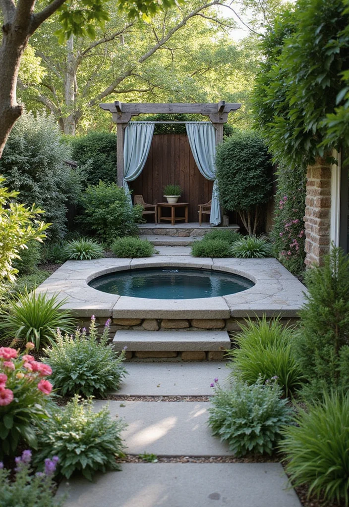 14 Built In Hot Tub Ideas Backyard for Sleek Modern Relaxation 45 14 Built In Hot Tub Ideas Backyard for Sleek Modern Relaxation - 5. Spa-Like Sanctuary