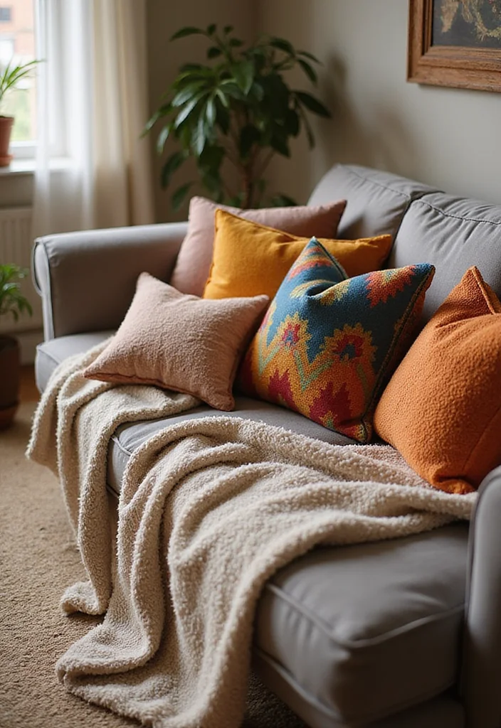 14 Cheap Living Room Ideas for Affordable Beautiful Style 34 14 Cheap Living Room Ideas for Affordable Beautiful Style - 4. Cozy Textiles on a Budget