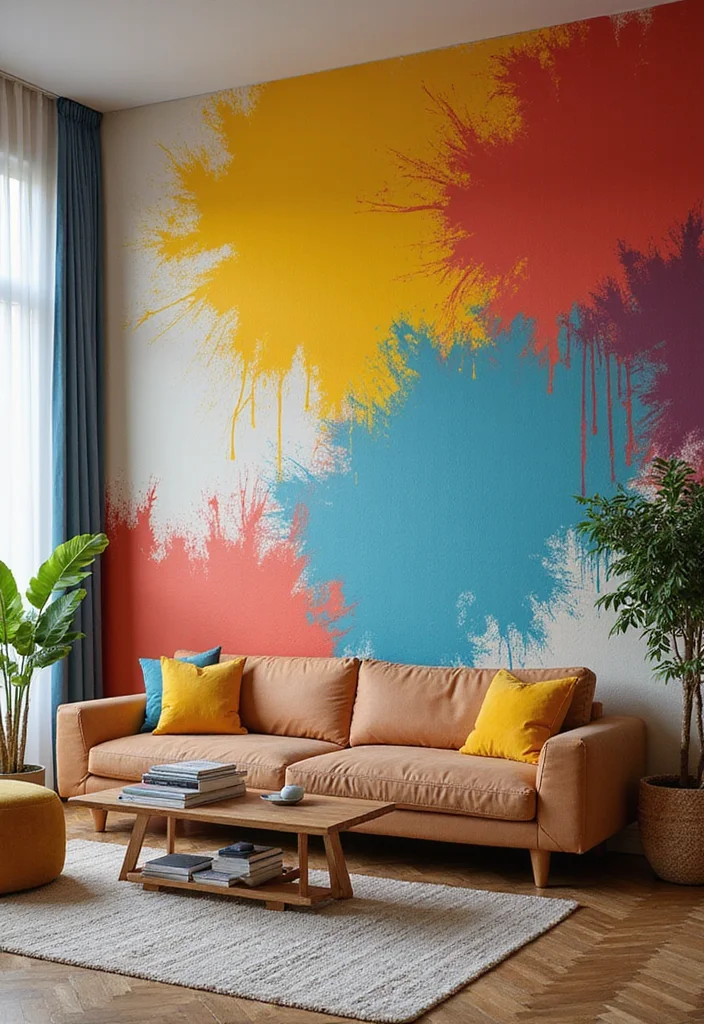 14 Cheap Living Room Ideas for Affordable Beautiful Style 89 14 Cheap Living Room Ideas for Affordable Beautiful Style - 9. Statement Wall with Paint