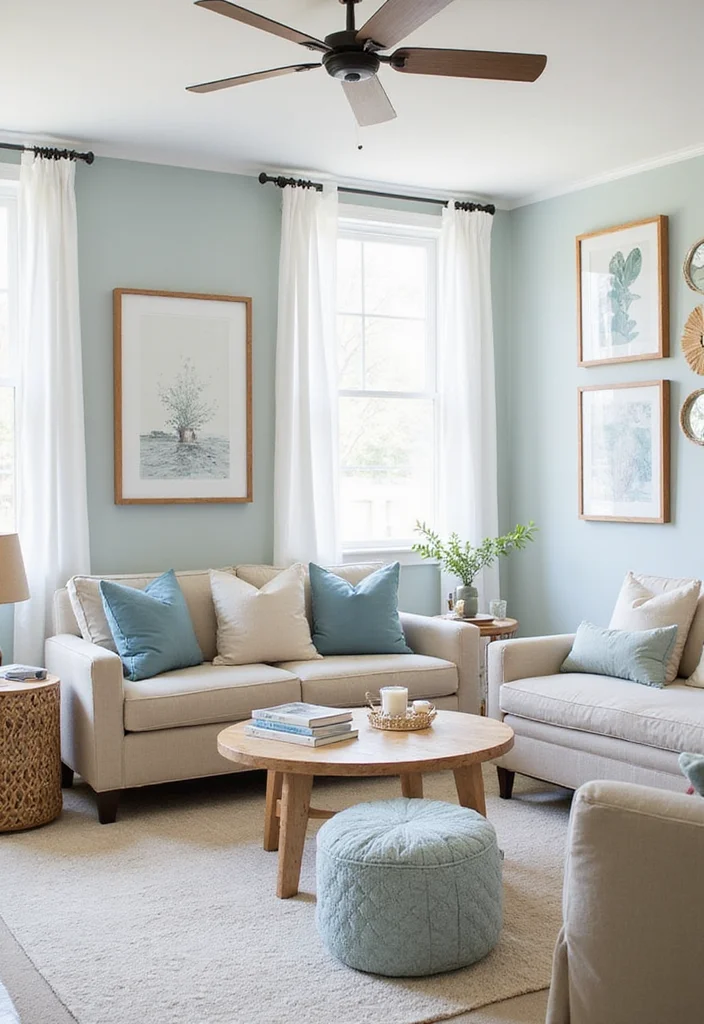 14 Coastal Living Room Ideas for Breezy Light Comfortable Style 56 14 Coastal Living Room Ideas for Breezy Light Comfortable Style - 6. Coastal Color Palette