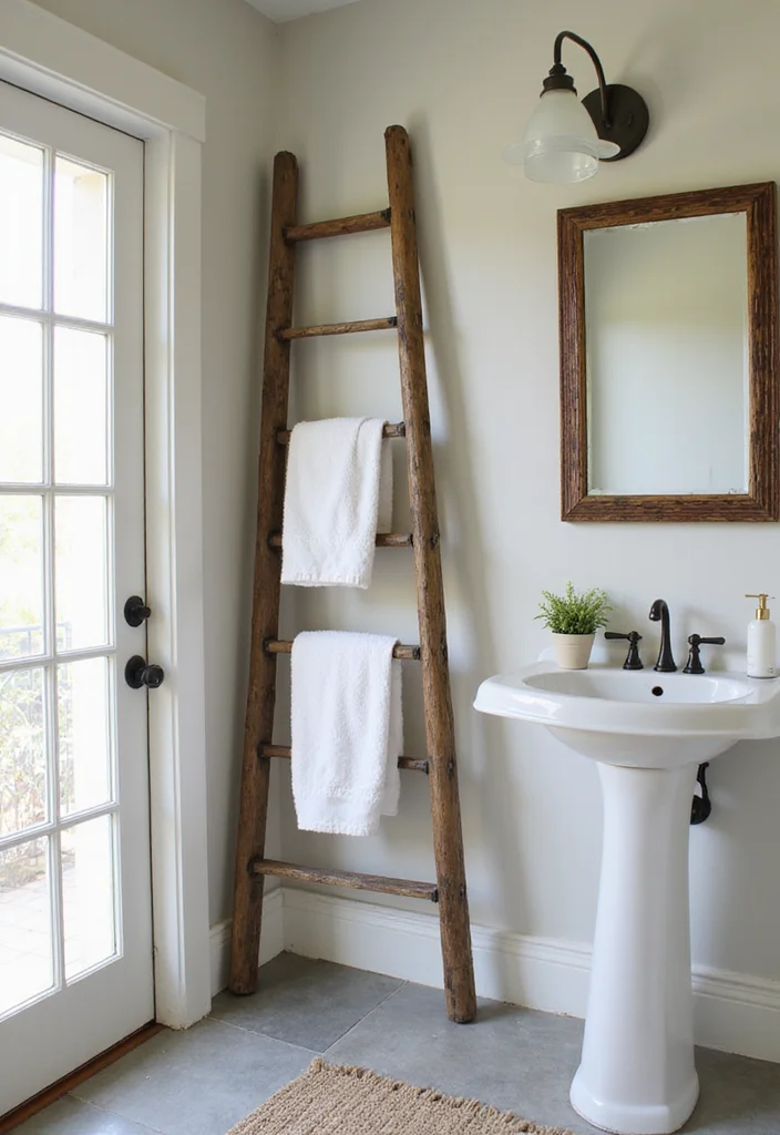 14 Guest Bathroom Ideas for Welcoming Easy to Maintain Spaces 122 14 Guest Bathroom Ideas for Welcoming Easy to Maintain Spaces - 12. Upcycled Décor