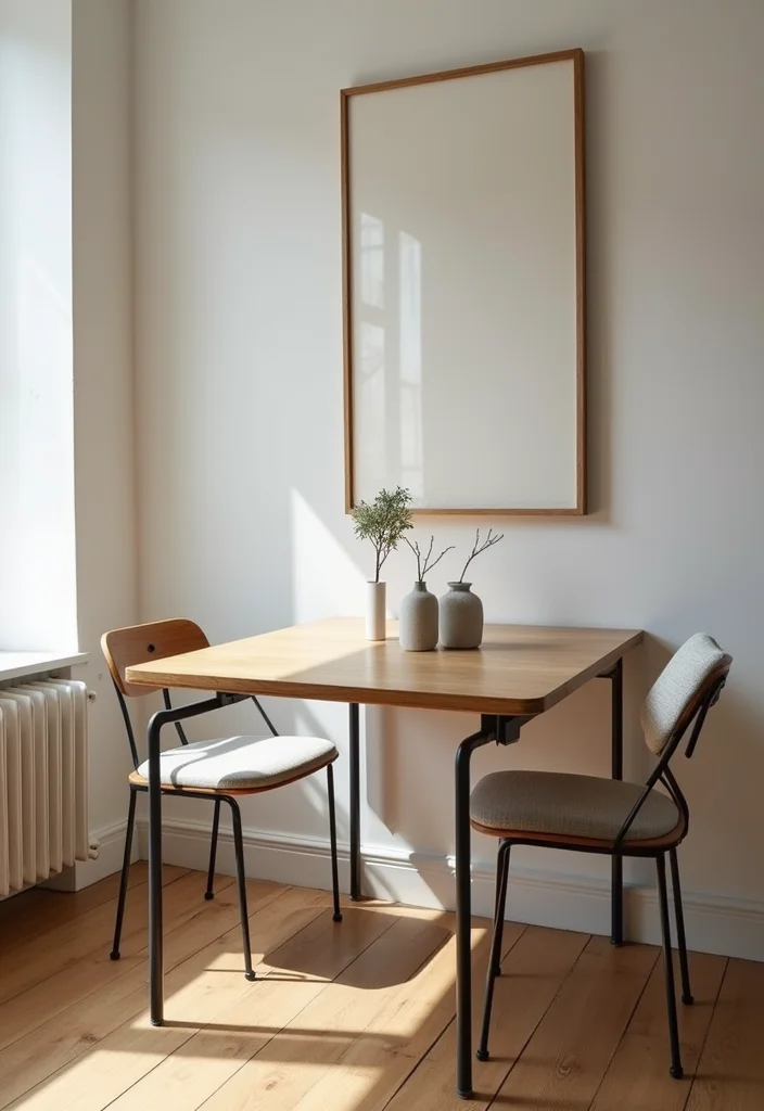 14 Small Kitchen Apartment Ideas for Smart Space Efficiency 1 14 Small Kitchen Apartment Ideas for Smart Space Efficiency - 1. Stylish Foldable Dining Table