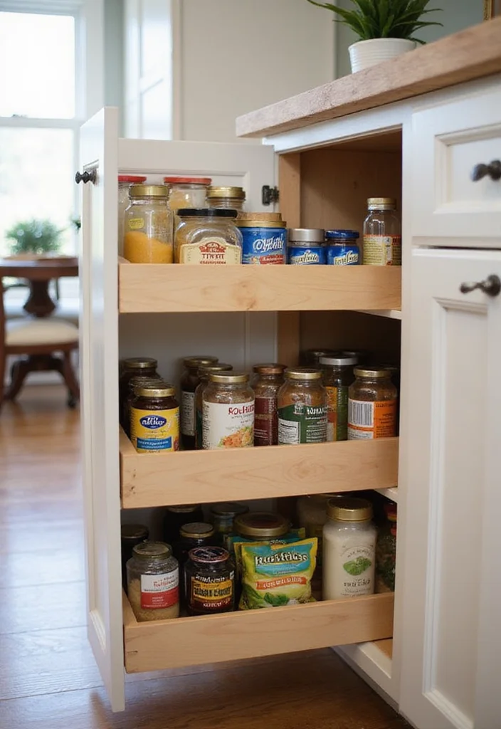 14 Small Kitchen Apartment Ideas for Smart Space Efficiency 100 14 Small Kitchen Apartment Ideas for Smart Space Efficiency - 10. Pull-Out Pantry Drawers