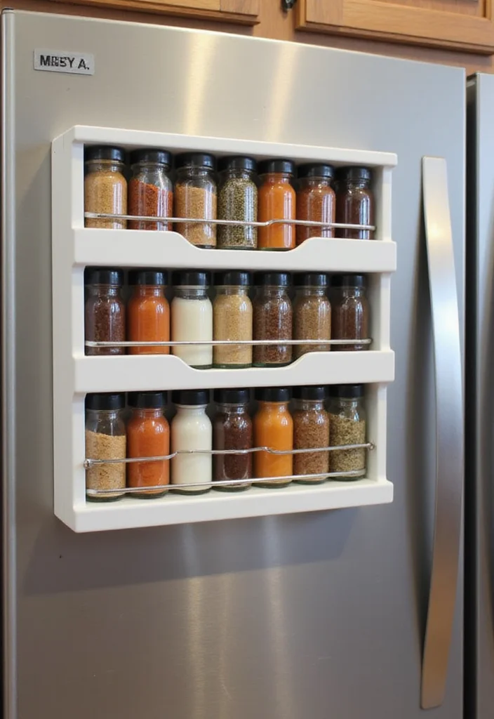 14 Small Kitchen Apartment Ideas for Smart Space Efficiency 34 14 Small Kitchen Apartment Ideas for Smart Space Efficiency - 4. Magnetic Spice Rack