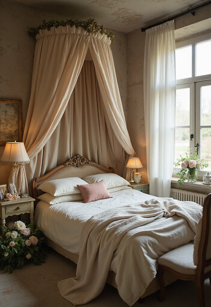 14 Vintage Bedroom Ideas for Timeless Character and Charm 23 14 Vintage Bedroom Ideas for Timeless Character and Charm - 3. Charming Canopy Beds