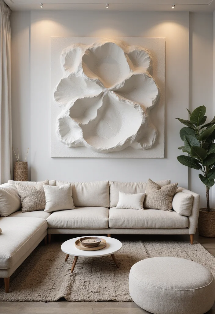 14 Wall Design Ideas Living Room for Texture Pattern and Depth 89 14 Wall Design Ideas Living Room for Texture Pattern and Depth - 9. 3D Wall Art for Depth and Interest