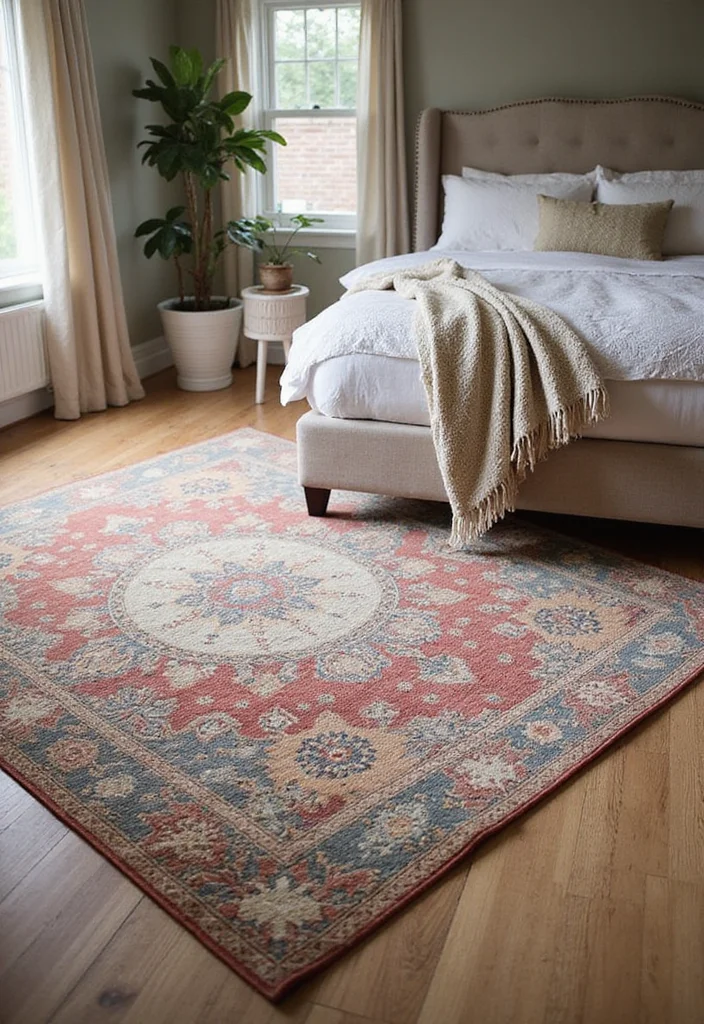 15 Boho Bedroom Ideas for Relaxed Warm Textured Comfort 122 15 Boho Bedroom Ideas for Relaxed Warm Textured Comfort - 12. Soft Area Rugs