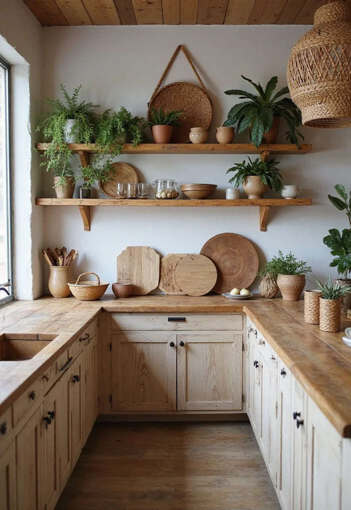 15 Boho Kitchen Ideas for Relaxed Earthy Beautiful Style 1 15 Boho Kitchen Ideas for Relaxed Earthy Beautiful Style 1. Embrace Natural Materials
