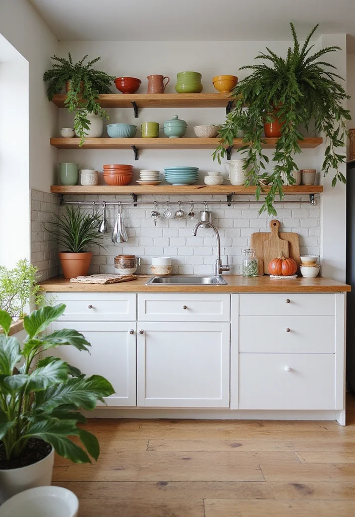 15 Boho Kitchen Ideas for Relaxed Earthy Beautiful Style 56 15 Boho Kitchen Ideas for Relaxed Earthy Beautiful Style 6. Open Shelving
