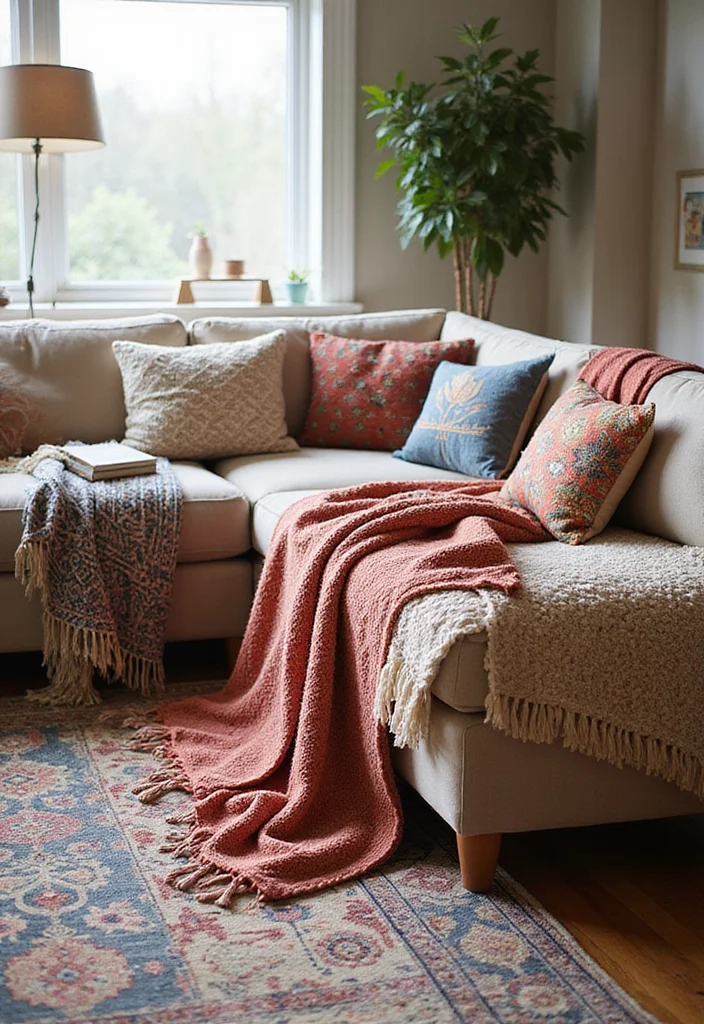 15 Cozy Living Room Ideas for Warm Inviting Relaxed Spaces 1 15 Cozy Living Room Ideas for Warm Inviting Relaxed Spaces - 1. Layered Textiles Magic