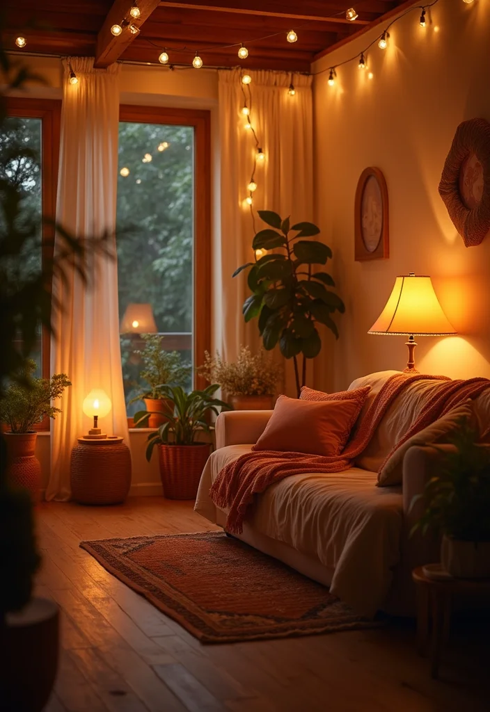 15 Cozy Living Room Ideas for Warm Inviting Relaxed Spaces 67 15 Cozy Living Room Ideas for Warm Inviting Relaxed Spaces - 7. Warm Lighting Ideas