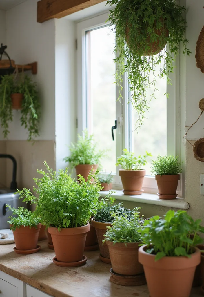 15 Farmhouse Kitchen Ideas for Warm Rustic Everyday Style 100 15 Farmhouse Kitchen Ideas for Warm Rustic Everyday Style - 10. Incorporating Greenery