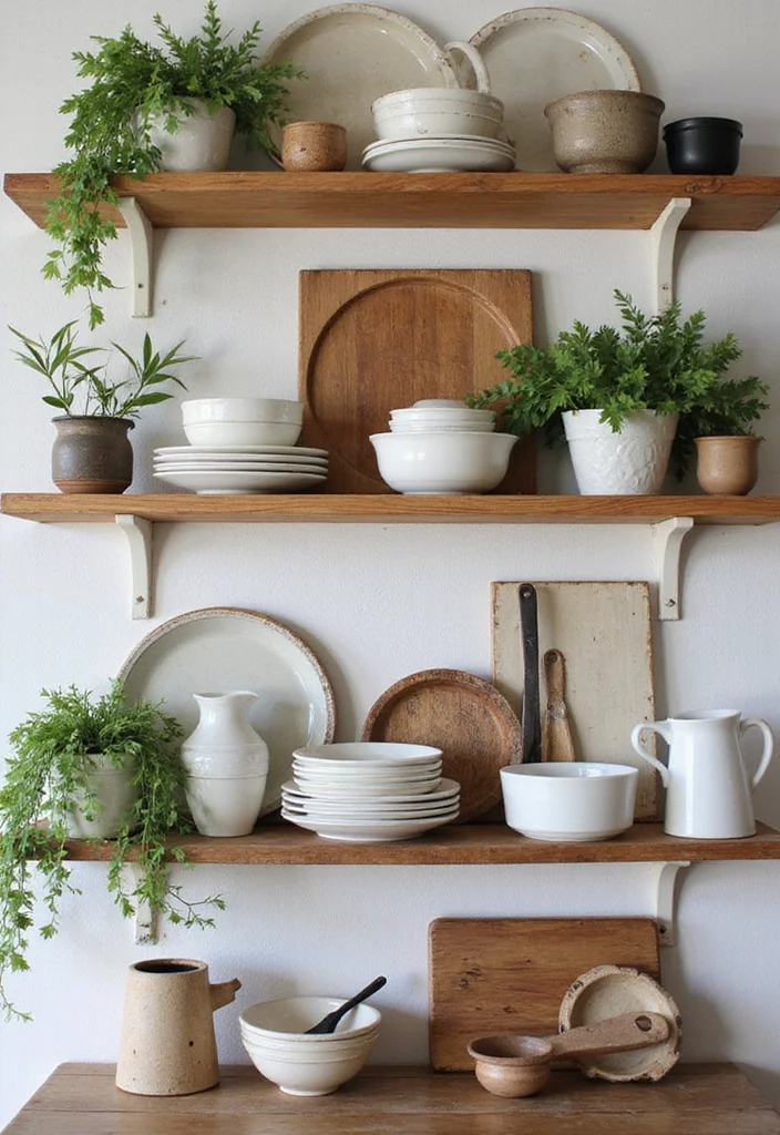 15 Farmhouse Kitchen Ideas for Warm Rustic Everyday Style 45 15 Farmhouse Kitchen Ideas for Warm Rustic Everyday Style - 5. Open Shelving Displays