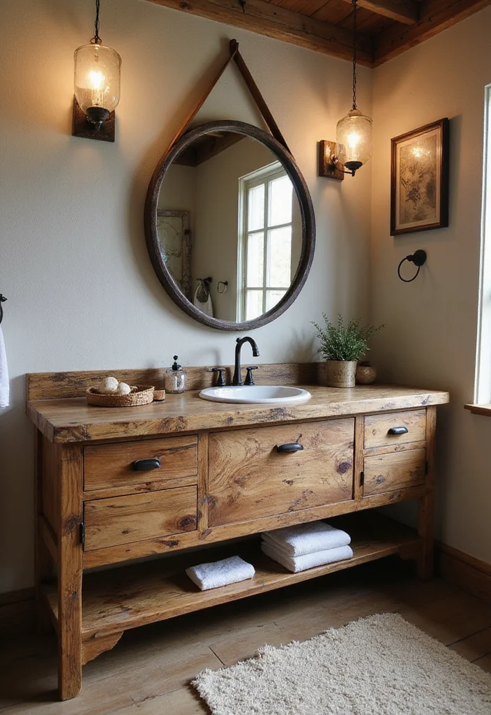 15 Rustic Bathroom Ideas for Warm Natural Comfortable Style 1 15 Rustic Bathroom Ideas for Warm Natural Comfortable Style - 1. Reclaimed Wood Accents